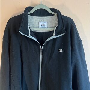 Champion Black Full-Zip Jacket with Gray Accents